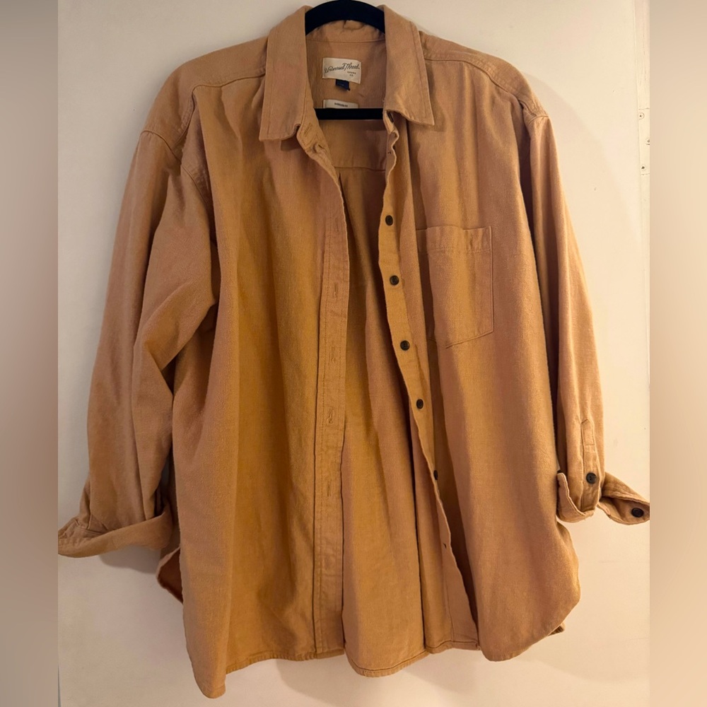Tan Oversized Universal Threads Cotton Button Down